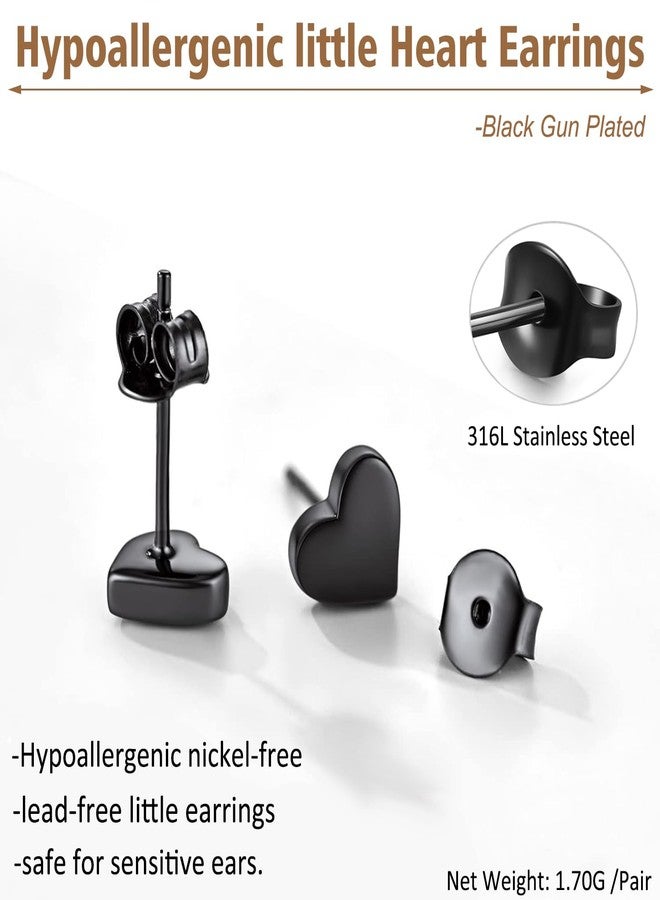 SIISPRI Stainless Steel Tiny Love Heart Button Stud Post Earrings for women earrings studs Dainty Simple hypoallergenic earring - Image 5